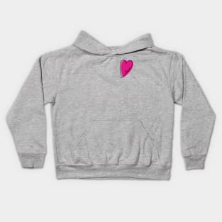 Hot Pink Heart Love Letters Line Art Kids Hoodie